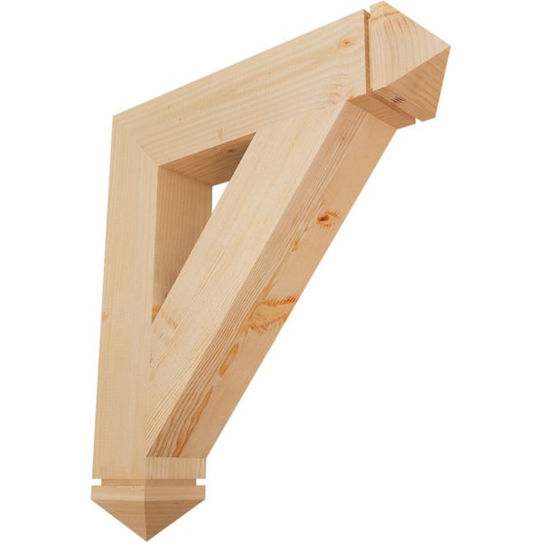 Ekena Millwork 5.5 in. x 34 in. x 30 in. Douglas Fir Traditional Arts and Crafts Smooth Bracket