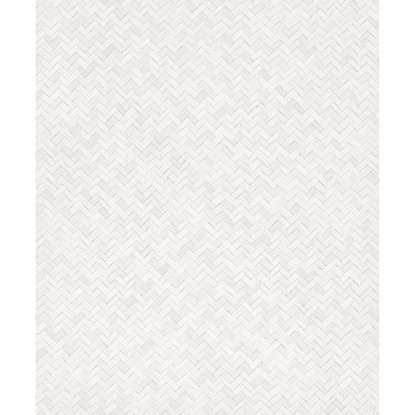Unbranded Woven Rattan White Matte Finish Vinyl on Non-Woven Non-Pasted Wallpaper Roll