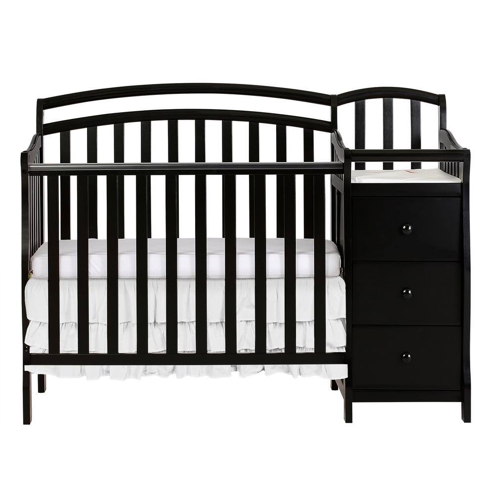 Dream On Me Casco 4 In 1 Black Mini Crib And Changing Table