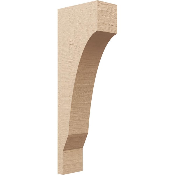 Ekena Millwork Thin Series 2 6 in. x 12 in. x 36 in. Moab Rough Cedar Woodgrain Timberthane Polyurethane Corbel in Primed Tan