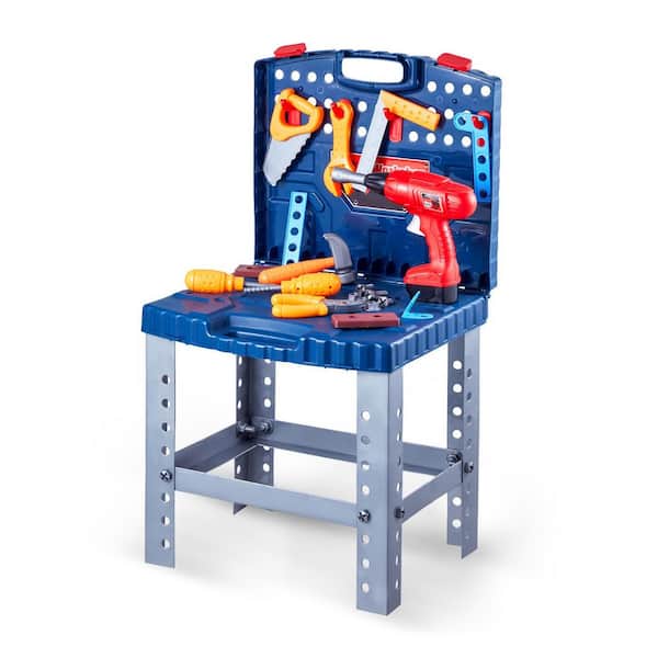 VEVOR Kids Workbench, 56 pcs, Kids Tool Bench with Realistic Tools and Electric Drill, Pretend Play, for Boys & Girls Age 3+