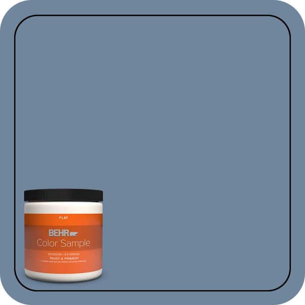 BEHR PREMIUM PLUS 8 oz. #S520-5 Thundercloud Flat Interior/Exterior Paint & Primer Color Sample