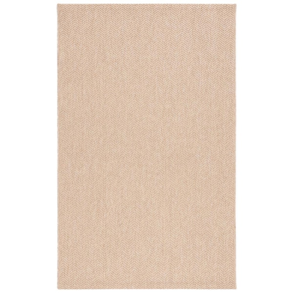 Sisal All-Weather Natural 8 ft. x 10 ft. Chevron Striped Indoor/Outdoor Area Rug