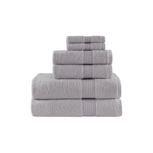 Organic 6-Piece Grey Cotton Bath Towel Set