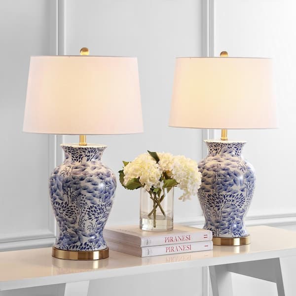 Blue white hot sale table lamp