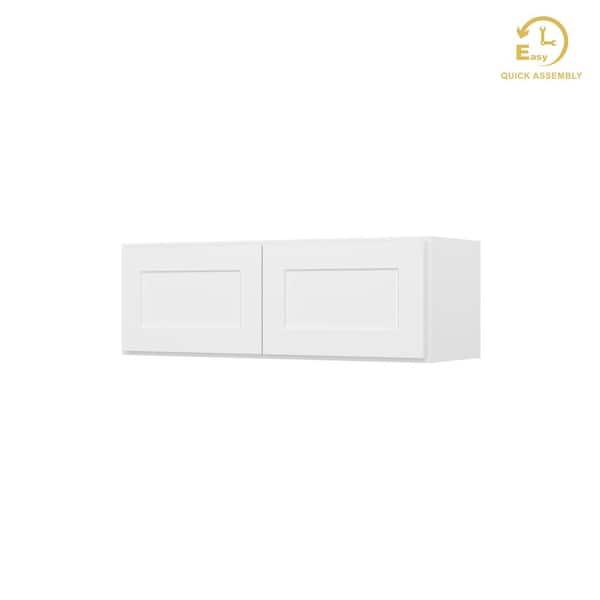 HOMLUX Easy-DIY 36 in. W x 12 in. D x 12 in. H Ready to Assemble Wall Kitchen Cabinet in Shaker White 2-Doors