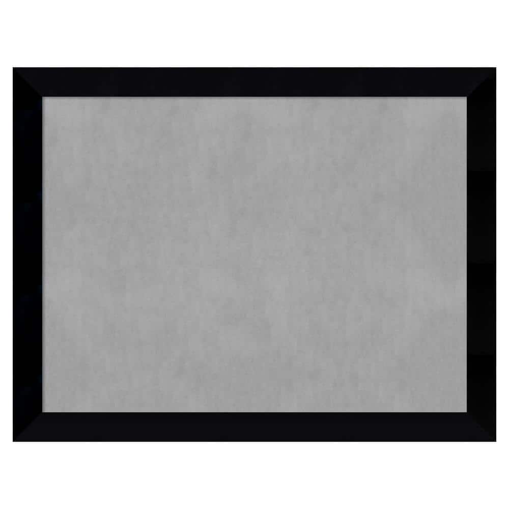 Modern Grey Magnetic Memo Board with Black Wood Frame