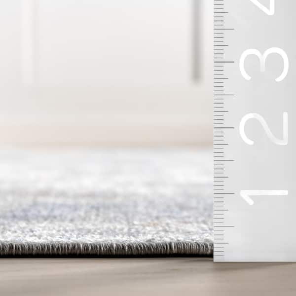 Aaliyah Blue 9 ft. x 12 ft. Casual Abstract Machine Washable Area Rug