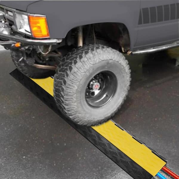 40.5 in. x 10 in. x 2 in. Clamshell Cable Organizers 2-Channel Speed Bump 22,000 lbs. Load Cable Protector Ramp, 4-Pack