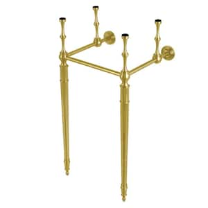 Fauceture Brass Console Sink Legs in Brushed Brass