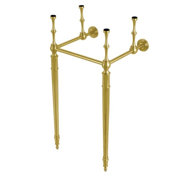 Fauceture Brass Console Sink Legs in Brushed Brass