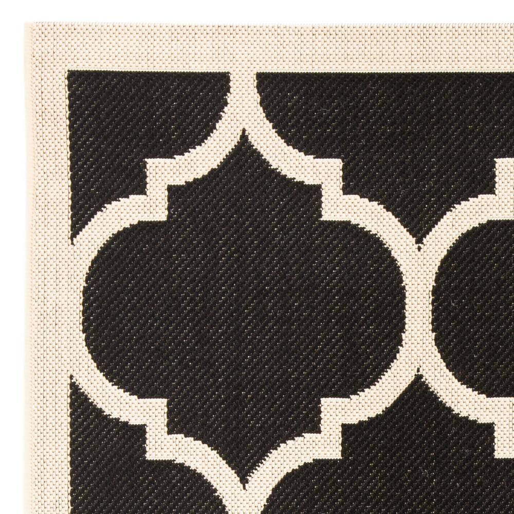Safavieh Courtyard Black and Beige Square Outdoor Rug