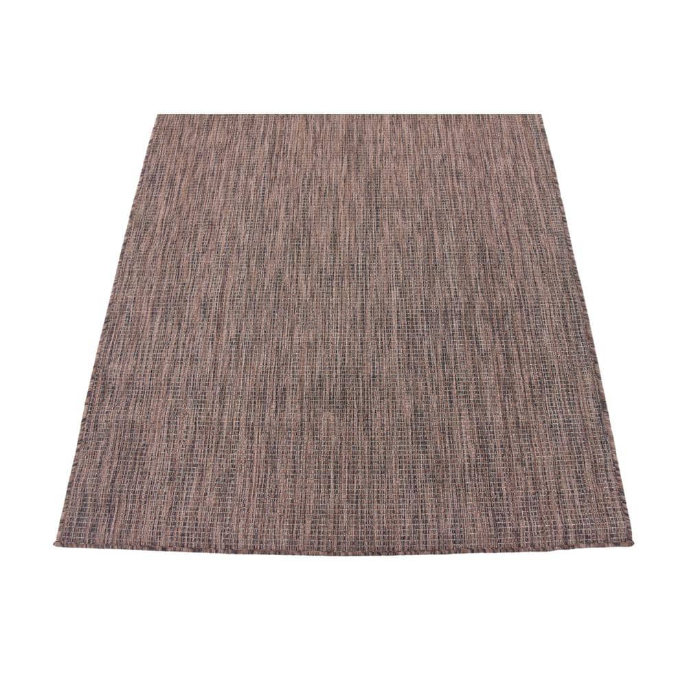 Versatile Light Brown 4' x 6' Synthetic Outdoor Rug