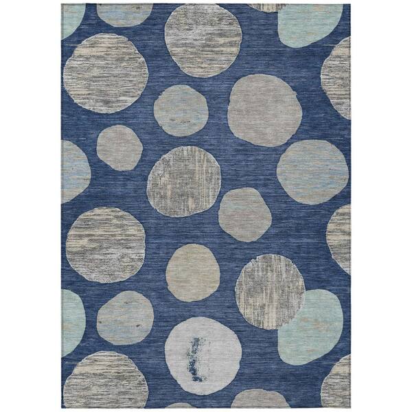 Chantille Machine Washable Indoor/Outdoor Abstract ACN3056 Navy 10 ft. x 14 ft. Area Rug