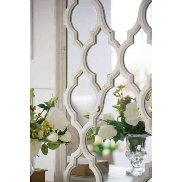 Distressed White 24 in. W x 59.4 in. H Rectangle Wood Full Length Mirror