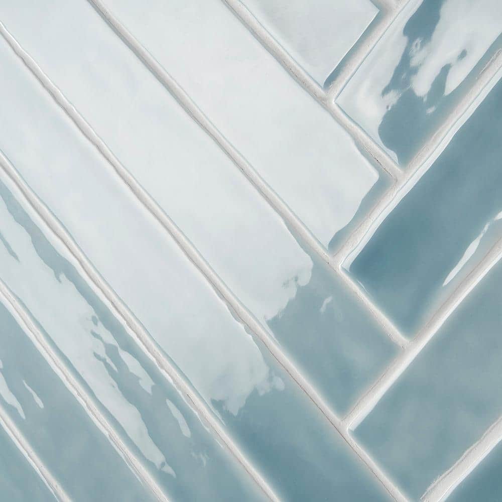 Nantucket Blue 2" x 20" Polished Ceramic Subway Wall Tile