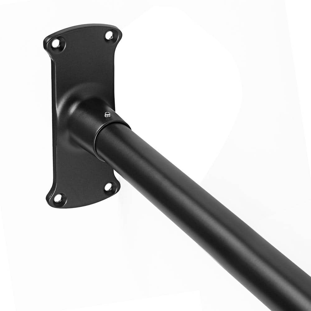Black Aluminum L-Shaped Wall Mounted Shower Curtain Rod