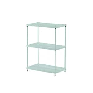 MeshWorks Sage Green 3-Tier Steel Shelving Unit (24 in. W x 32 in. H x 14 in. D)