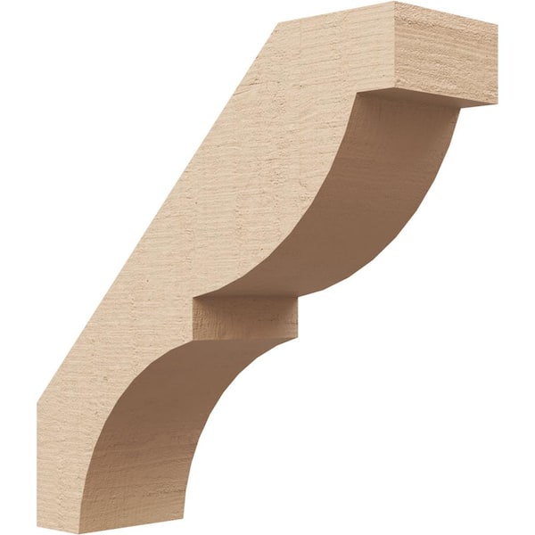 Ekena Millwork 3 in. x 10 in. x 10 in. Valencia Rough Cedar Woodgrain Timberthane Polyurethane Knee Brace, Primed