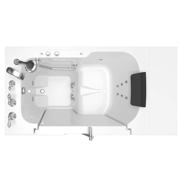 Gelcoat premium series 32 in. x 52 in. Left Hand Drain Soaking Bathtub in White