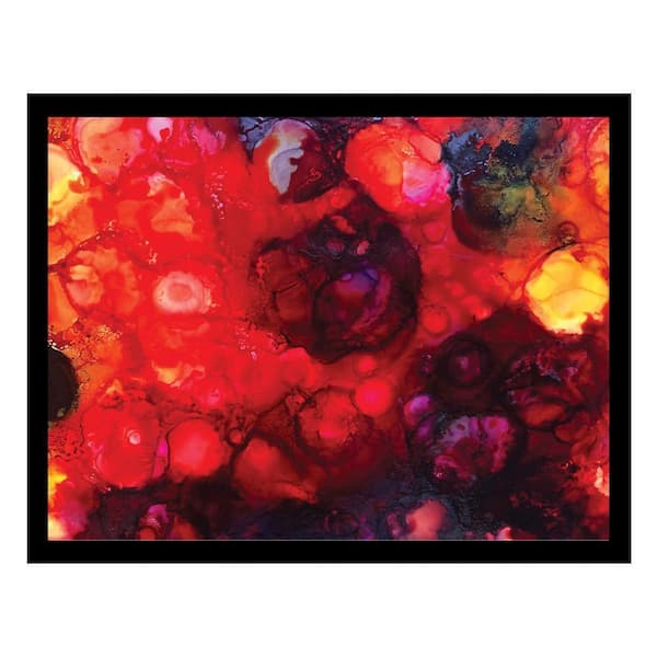 VENICE BEACH Collections Wahl Alcohol Inks Design-Orange/Red Framed Print by Sarah Wahl 1 Piece Framed Graphic Print 18 in. x 14 in.