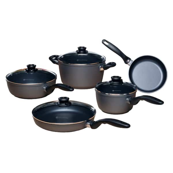Classic Series 9-Piece Cast Aluminum Nonstick Cookware Set in Gray
