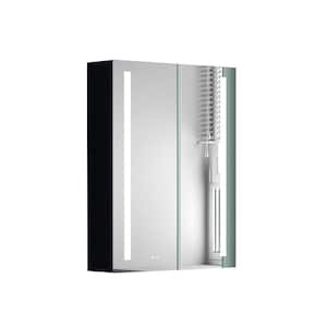 20 in. W x 26 in. H Rectangular Aluminum Frontlit LED Medicine Cabinet with Mirror, Temperature Adjustable, US Plug
