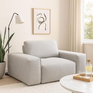 Joa Greige Polyester Blend Oversized Modular Sofa Arm Chair with Adjustable Back