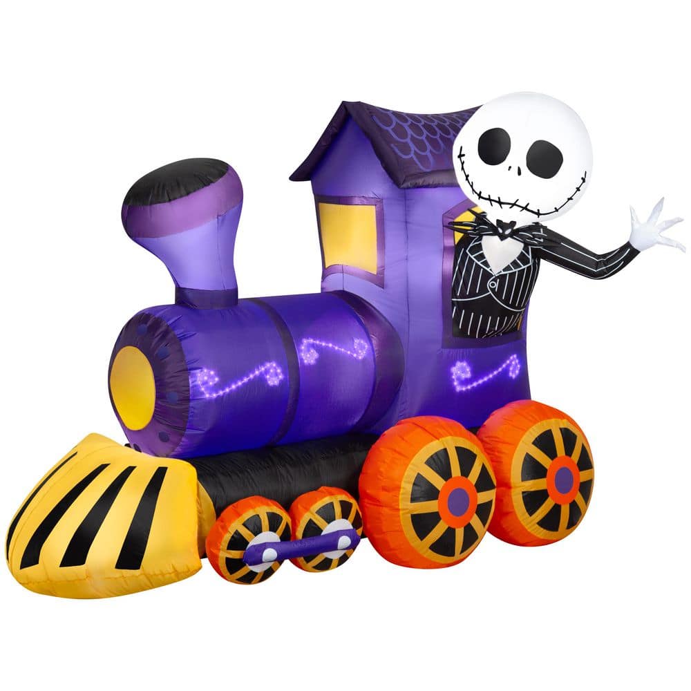 4.9 ft Lightshow Airblown-Jack Skellington in Sewn in Micro LED Purple Train Halloween Inflatable price history on PriceWatchPro