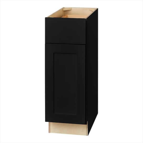 Avondale 12 in. W x 24 in. D x 34.5 in. H Ready to Assemble Plywood Shaker Base Kitchen Cabinet in Raven Black