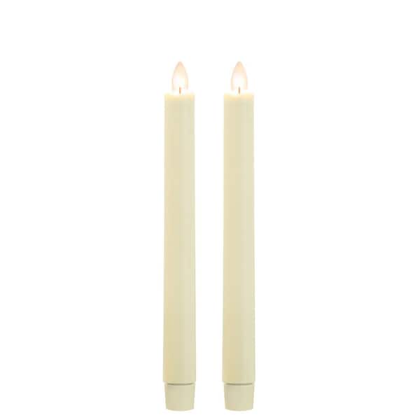 SULLIVANS 9 in. Off-White Wax Dipped LED Tapers (Set of 2)