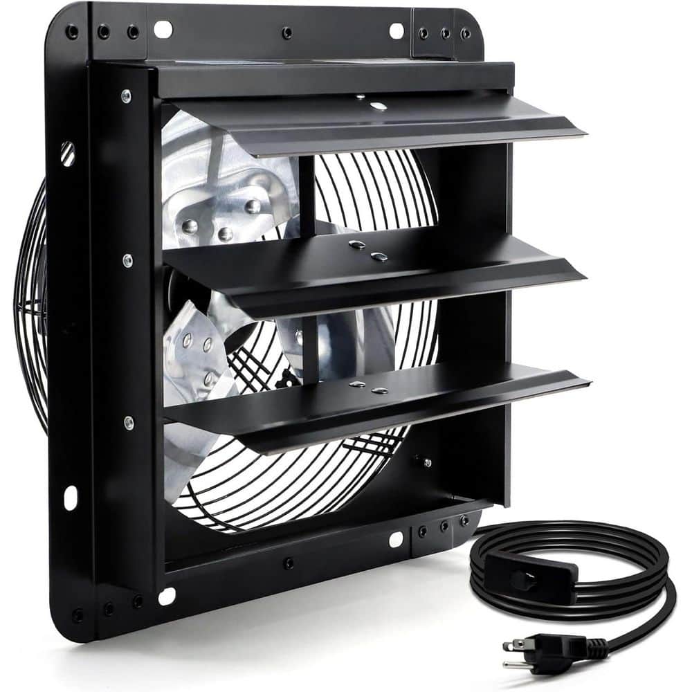 12 in. Shutter Exhaust Fan, Wall Mount Attic Fan with Power Cord, 970 CFM, Black price history on PriceWatchPro