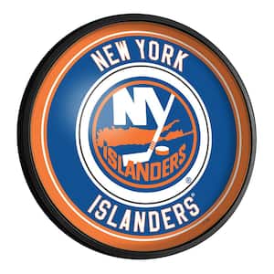 New York Islanders: Round Slimline Lighted Wall Sign 18"L X 18"W 2.5"D