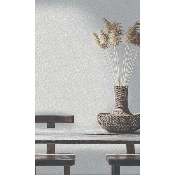 Walls Republic Grey Fabric Effect Metallic Geometric Shelf Liner Non- Woven Wallpaper (57Sq.ft) Double Roll