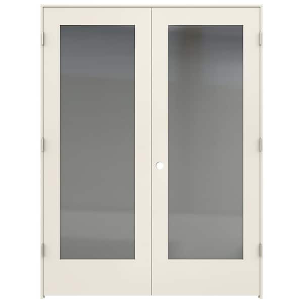 JELD-WEN 28 in. x 80 in. Tria Primed Left-Hand Mirrored Glass Molded Composite Double Prehung Interior Door