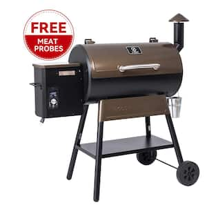 2024 Newest 549 sq.in Pellet Grill in Brown with PID Controller, 8 in 1 Outdoor Smoker