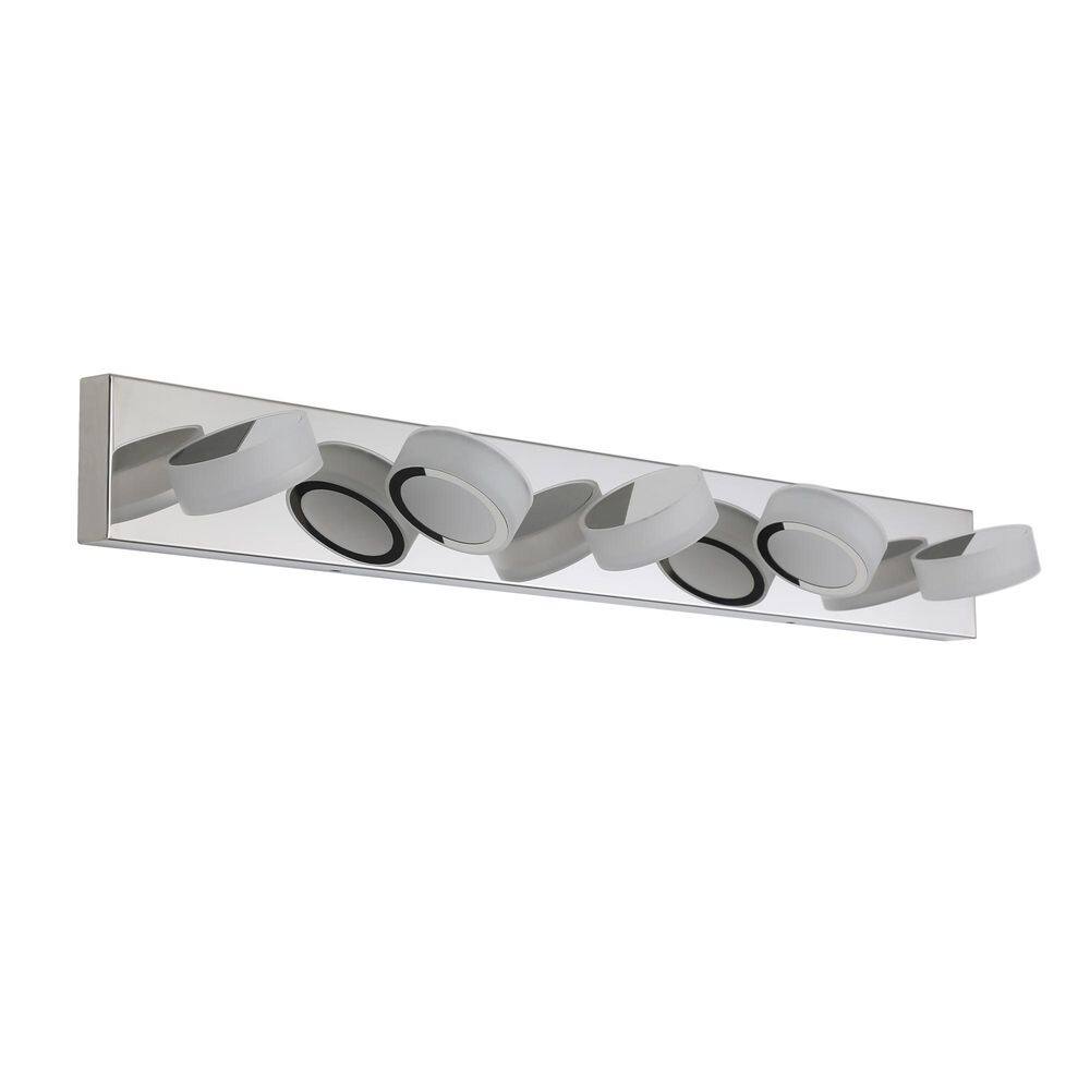 Modern 37 in. 5-Light Chrome Intelegant LED Vanity Light, Stainless Steel price history on PriceWatchPro