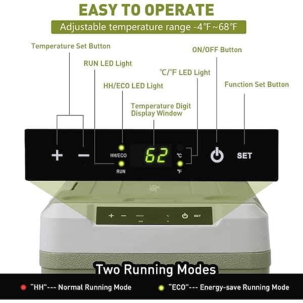 ITOPFOX 52 qt. 12-Volt Portable Car Refrigerator Cooler Freezer