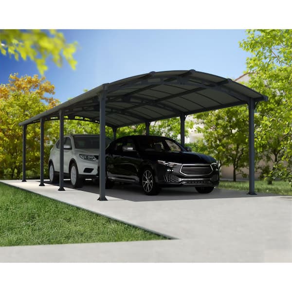 Arcadia 12 ft. x 28 ft. Gray/Gray Carport