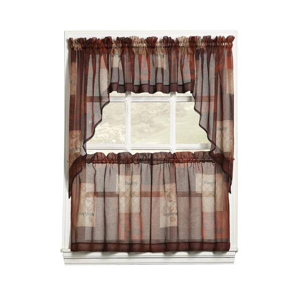 Lichtenberg Multi Colored Watercolor Textured Rod Pocket Sheer Curtain 56 In W X 36 L 31374 Lichtenberg Multi Colored Watercolor, Does Home Depot Have Kitchen Curtains