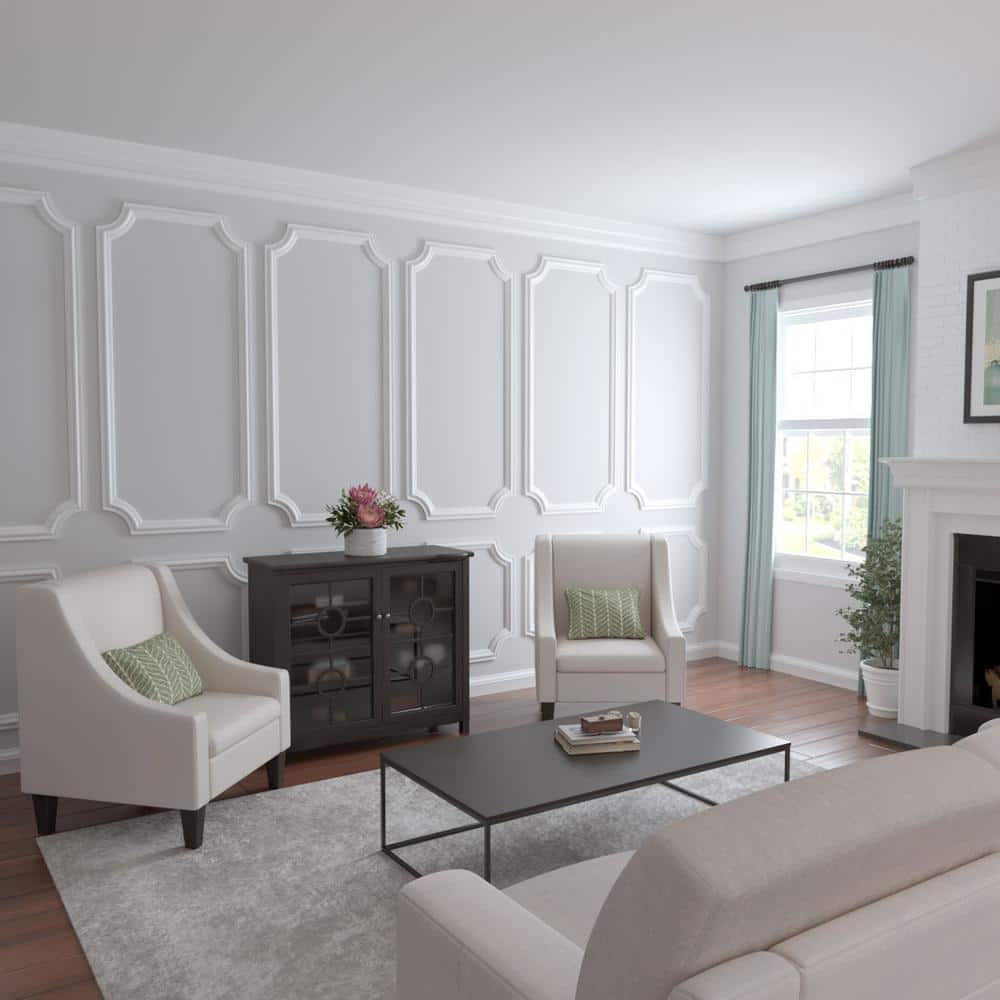 Gray Primed Polyurethane Geometric Panel Moulding Sample