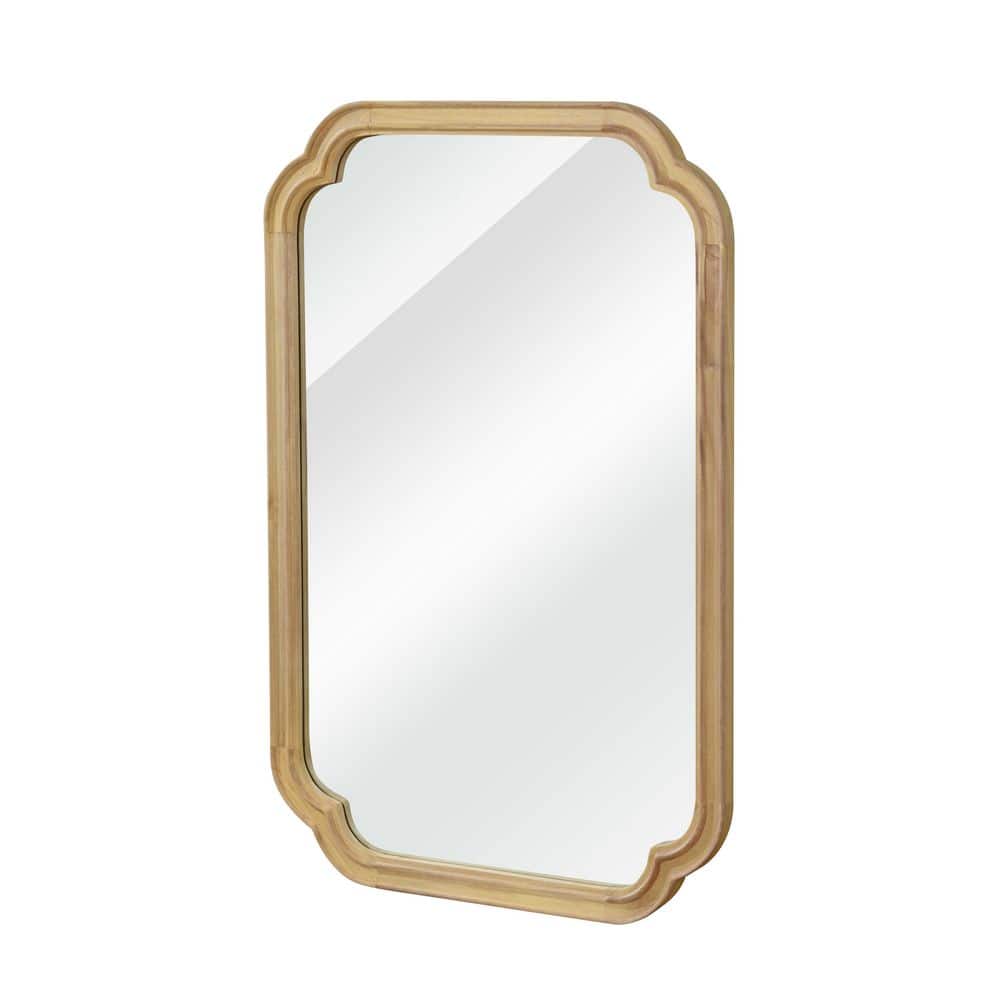 24.00 in. W x 36.00 in. H Rectangle Solid Wood Framed Wall Mount Bathroom Vanity Mirror in Natural Wood
