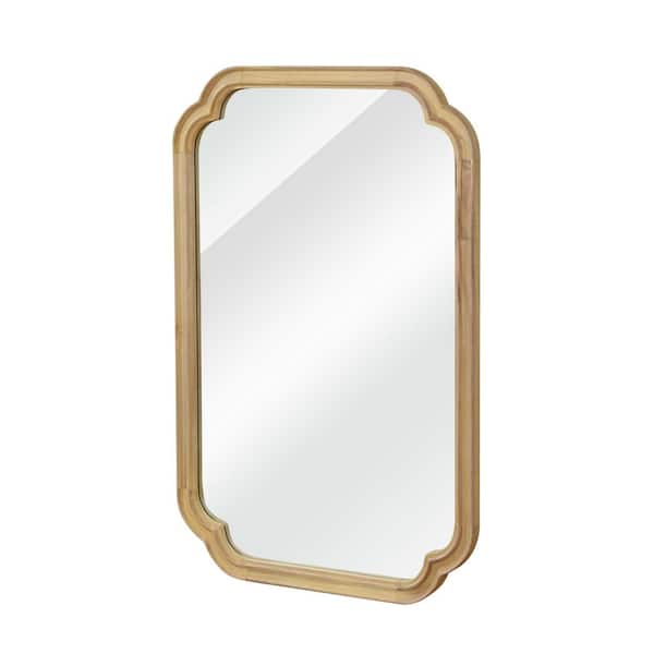 24.00 in. W x 36.00 in. H Rectangle Solid Wood Framed Wall Mount Bathroom Vanity Mirror in Natural Wood
