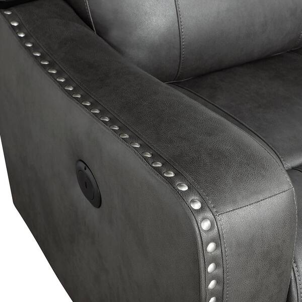 Lazzara Cadmus 72 in W Microfiber Fabric 2-Seater Power Double