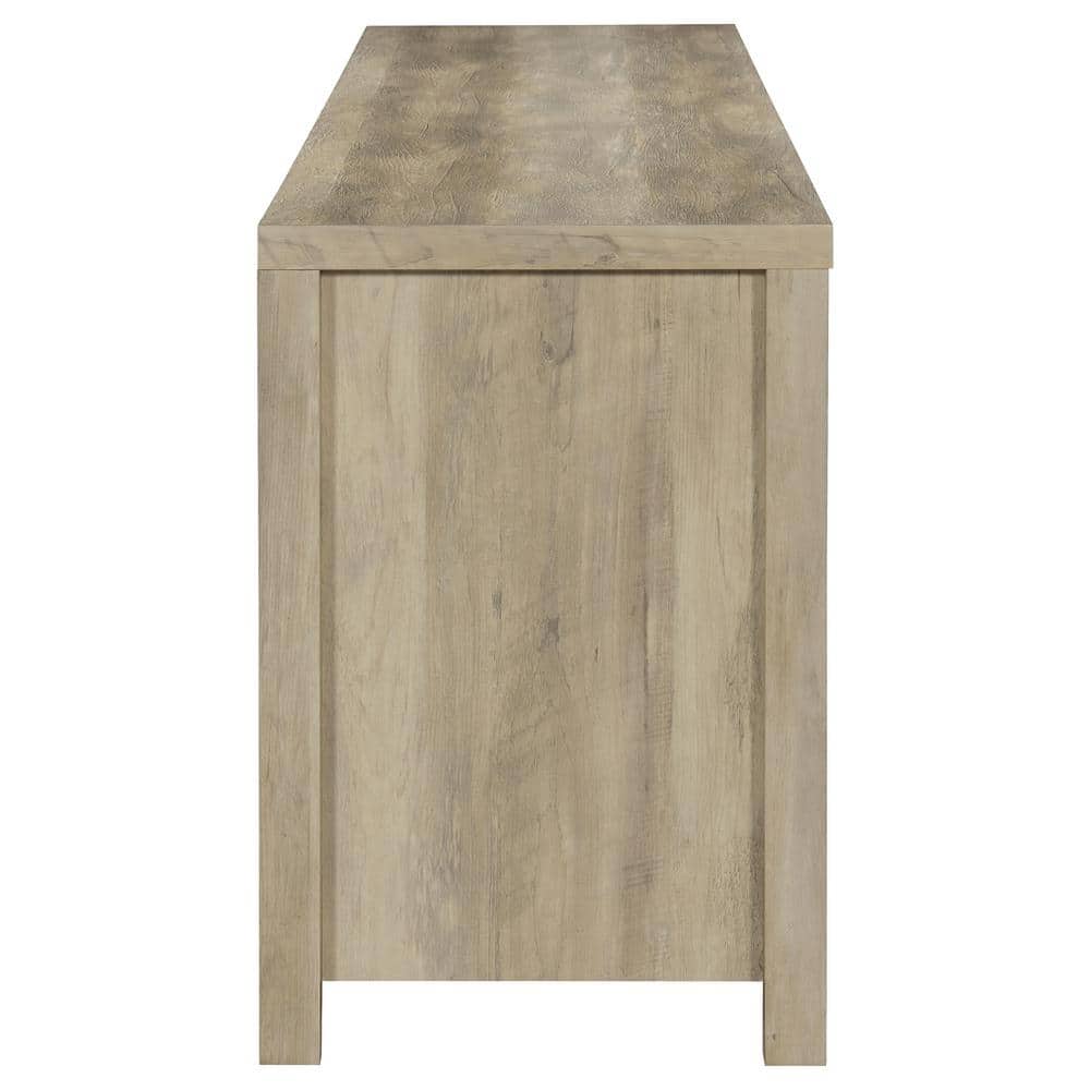 Madra Light Brown Pine TV Console with Sliding Doors