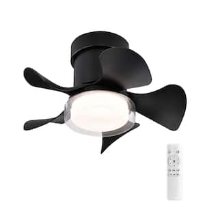 21 in. LED Modern Indoor Low Noise Matte Black ABS Blades Remote Ceiling Fan with 3-Color Temperatures Light