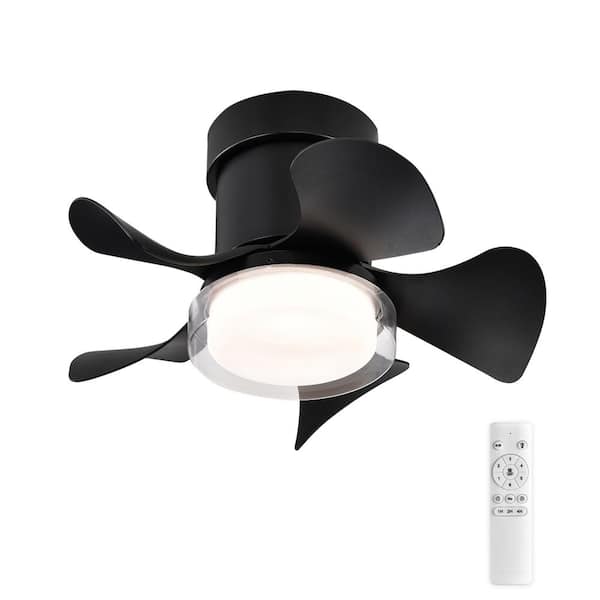 Nestfair 21 in. LED Modern Indoor Low Noise Matte Black ABS Blades Remote Ceiling Fan with 3-Color Temperatures Light