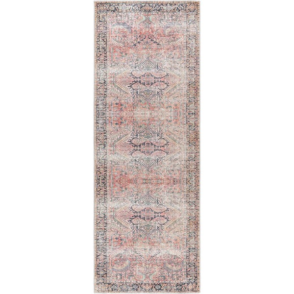 Livabliss Giada Rust 3 ft. x 7 ft. Traditional Indoor Runner Machine-Washable Area Rug