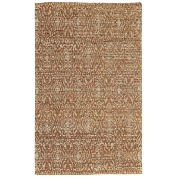 8 X 11 Orange, Tan Geometric Area Rug
