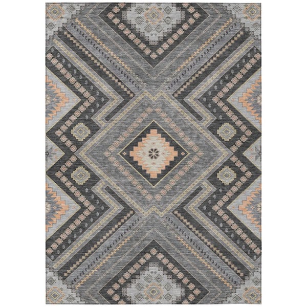 Addison Rugs Chantille Machine Washable Indoor/Outdoor Abstract ACN1010 Gray 8 ft. x 10 ft. Area Rug